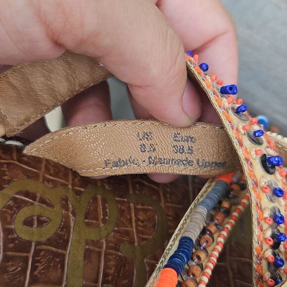 Sam Edelman Karly Beaded Leather Sandals Size 8.5 – Boho Chic - Picture 4 of 7